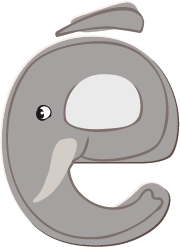 Étienne l'éléphant



, un personnage-lettre des zoogotos
