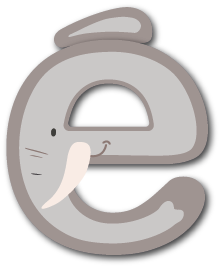 Étienne l'éléphant



, un personnage-lettre des zoogotos