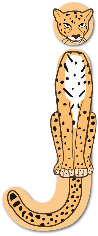 Jacky le jaguar

﻿

, un personnage-lettre des zoogotos