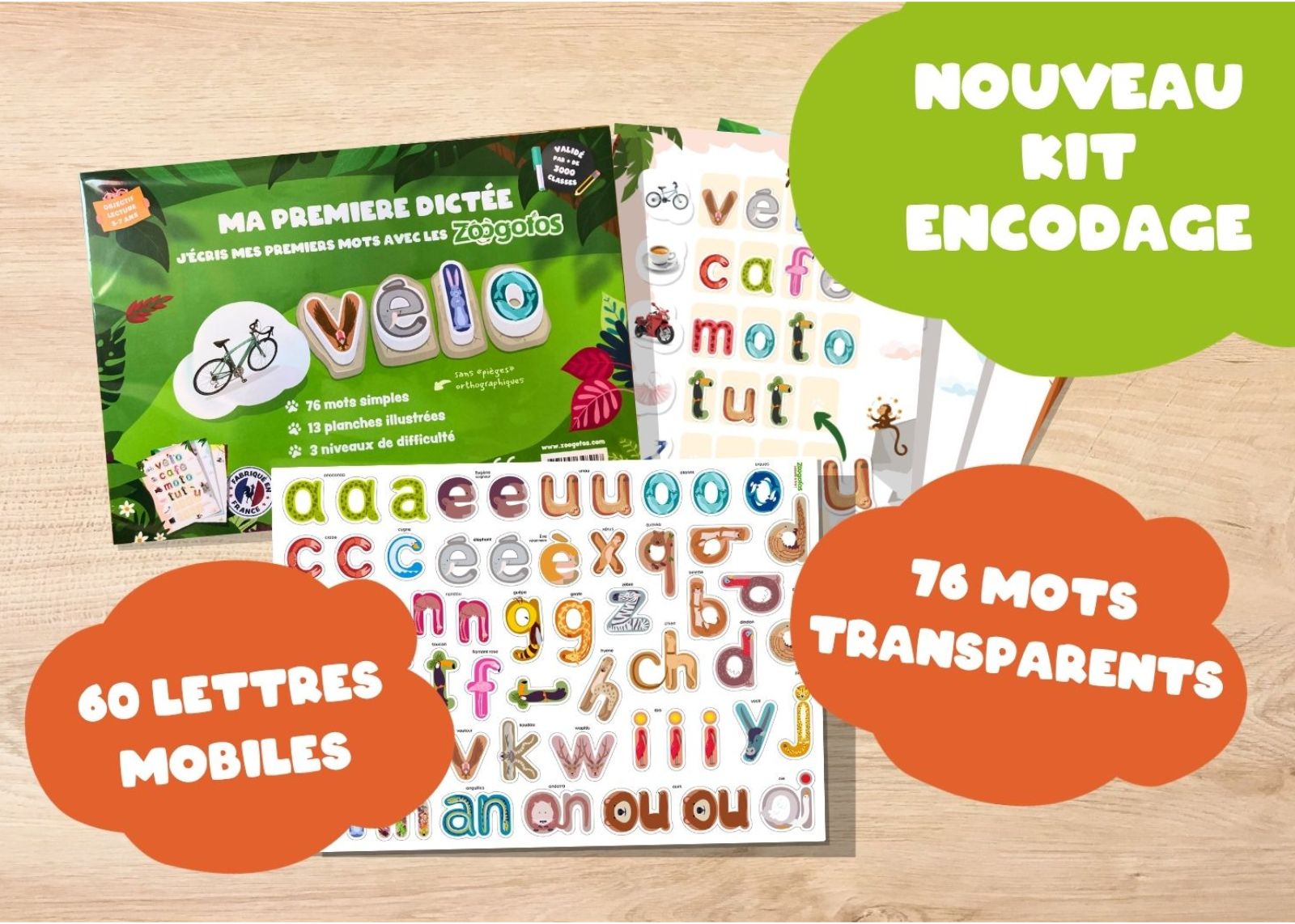 Ma première dictée - 60 lettres mobiles Zoogotos