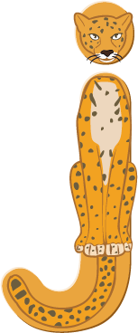 Jacky le jaguar

﻿

, un personnage-lettre des zoogotos
