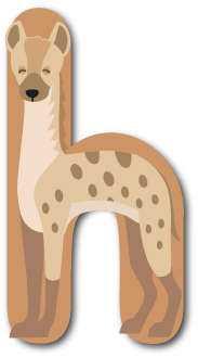 la hyène, un personnage-lettre des zoogotos